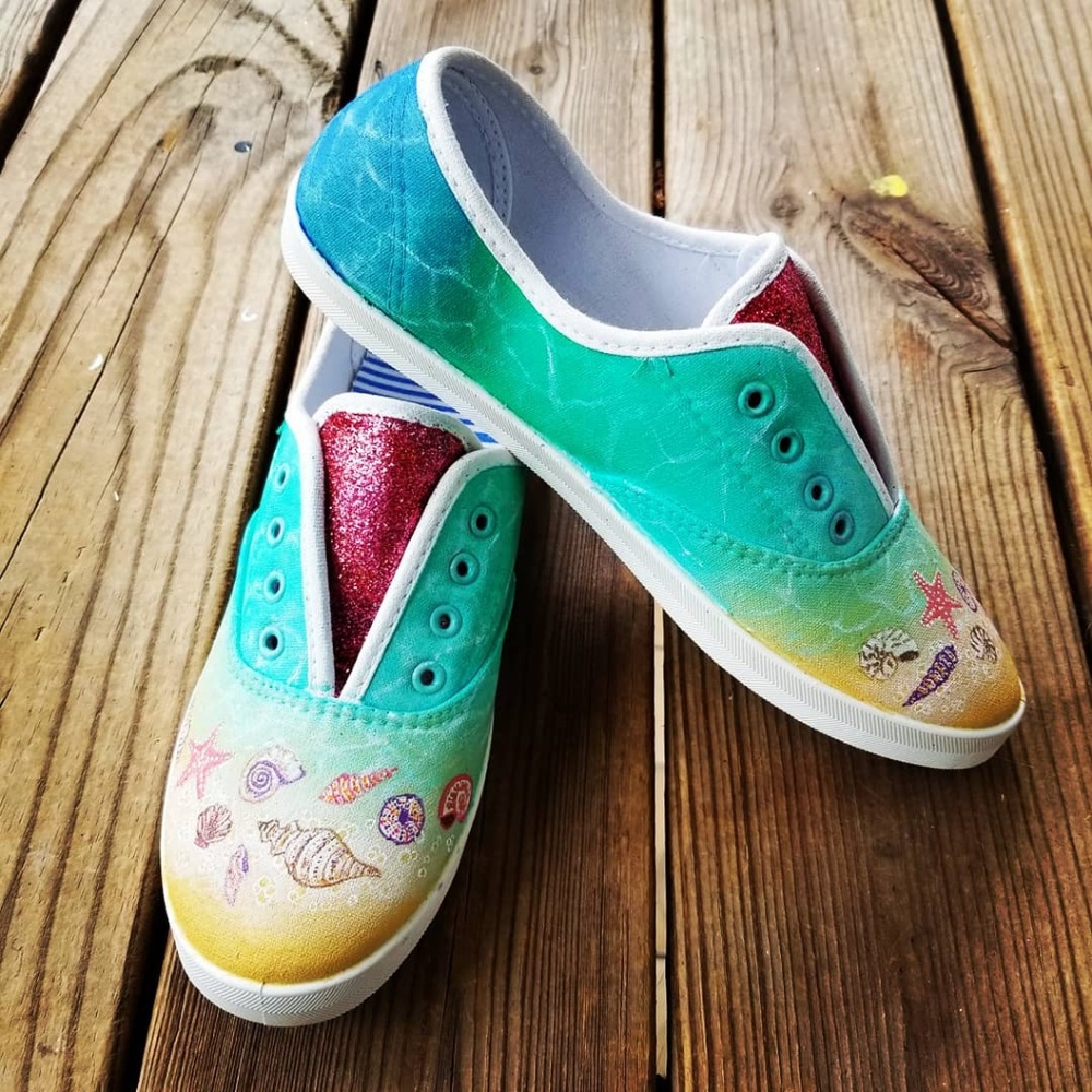 Hand painted Seashell Shoes